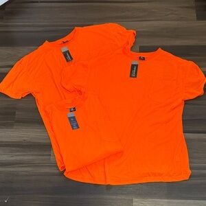 Vendace High Visibility Men's Bundle of 3 Orange Short Sleeve Tee 100% Polyester